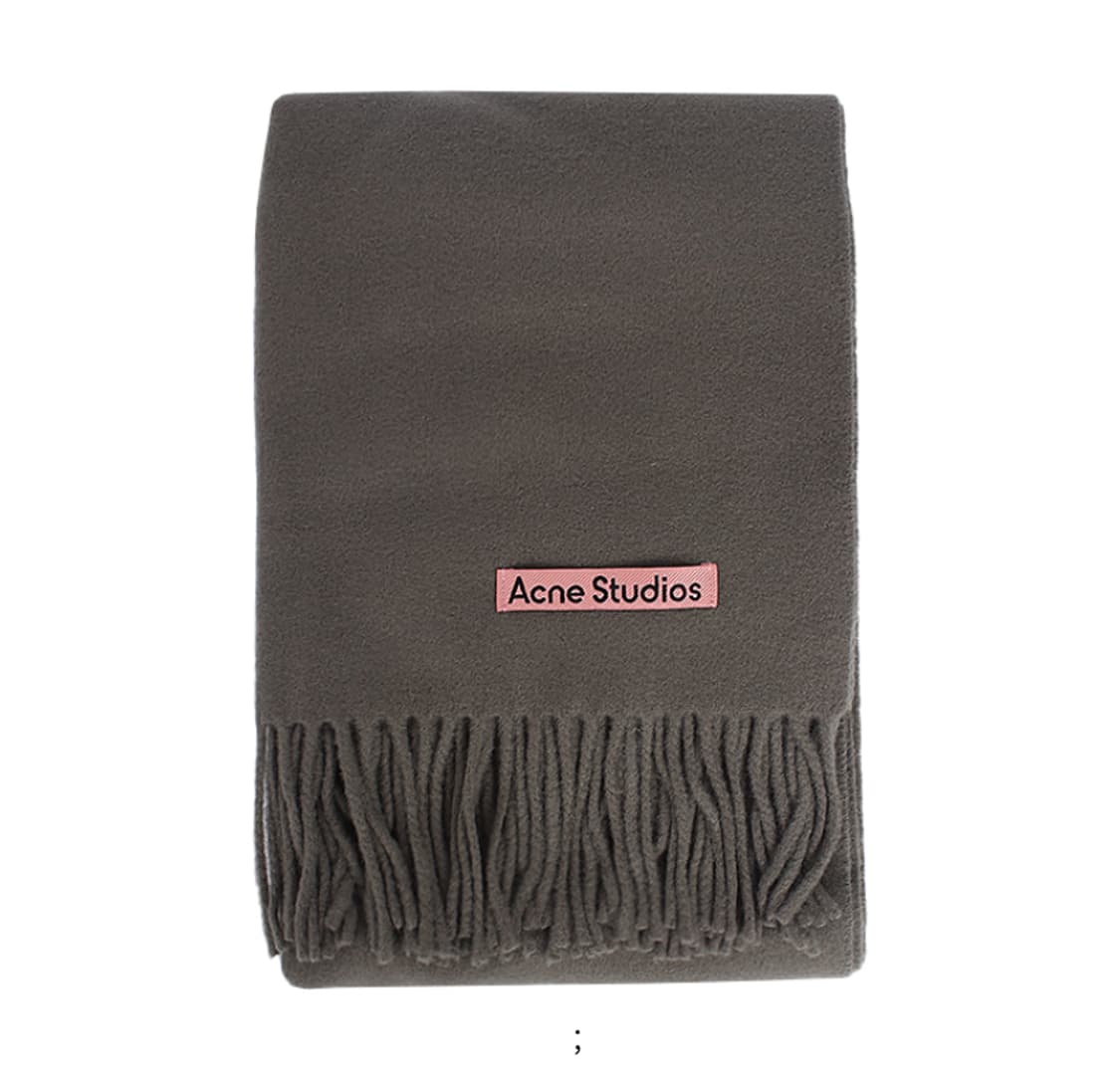 미개봉 새제품) 아크네 스튜디오 내로우 울 프린지 스카프 카키 그린 상품이미지5