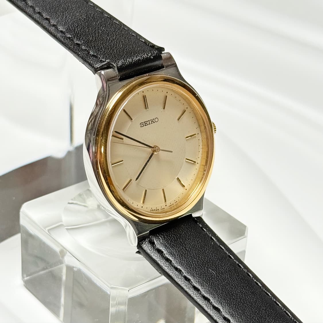 80's90's 빈티지 세이코 미니멀 기요셰 샴페인 골드 워치 상품이미지3