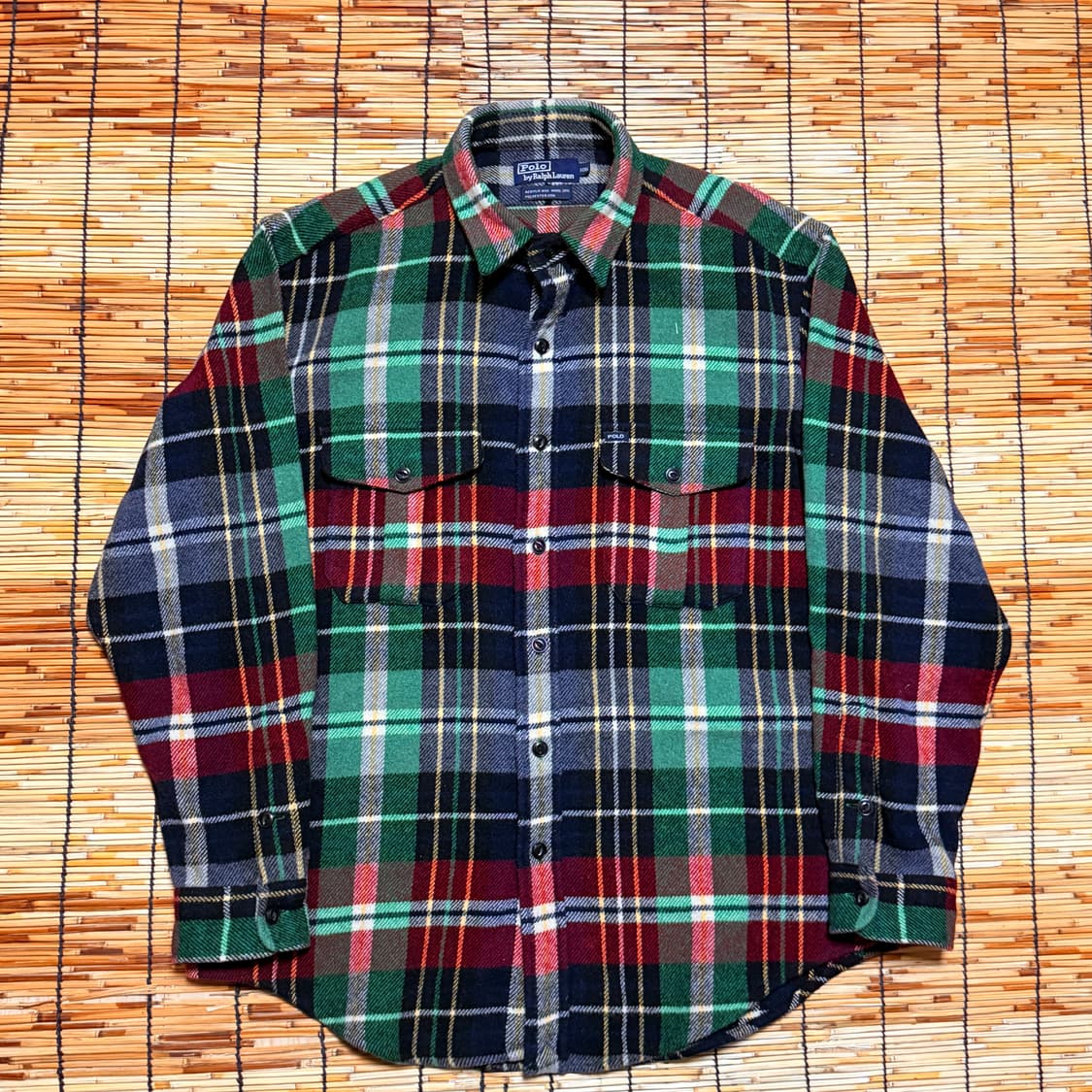 90s 폴로 랄프로렌  아크릴울 타탄 체크 셔츠 XL 상품이미지1