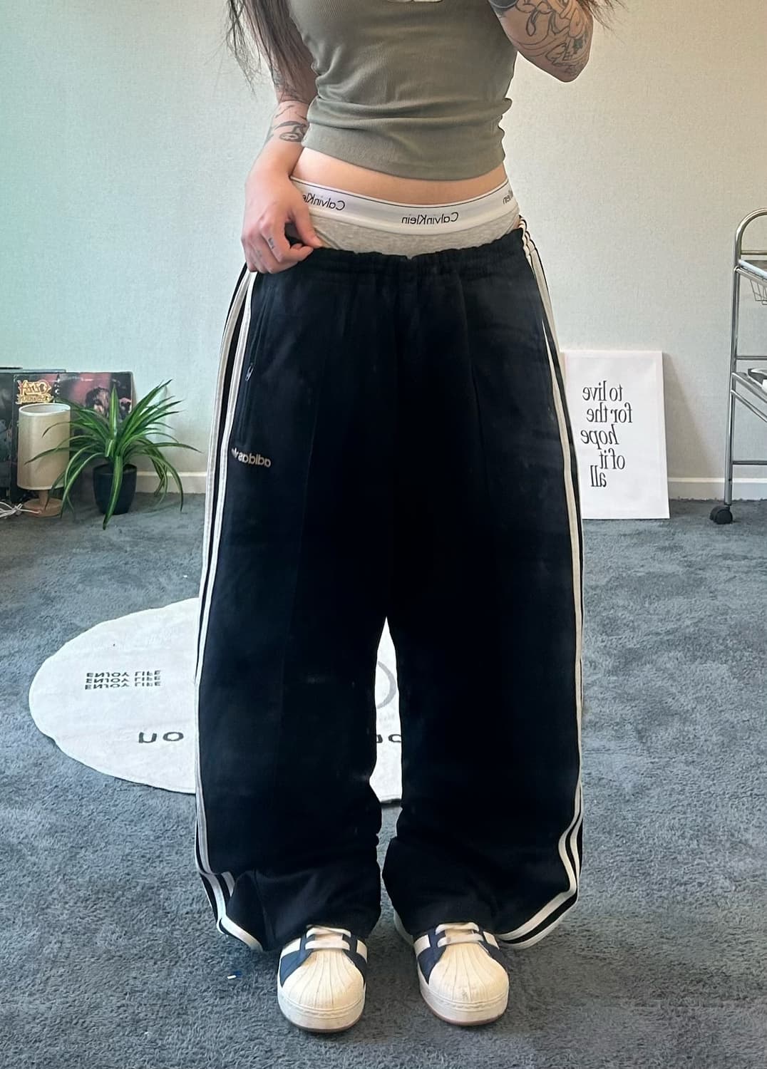 90s ADIDAS 스펠로고 올드스쿨 져지 트랙팬츠 상품이미지2