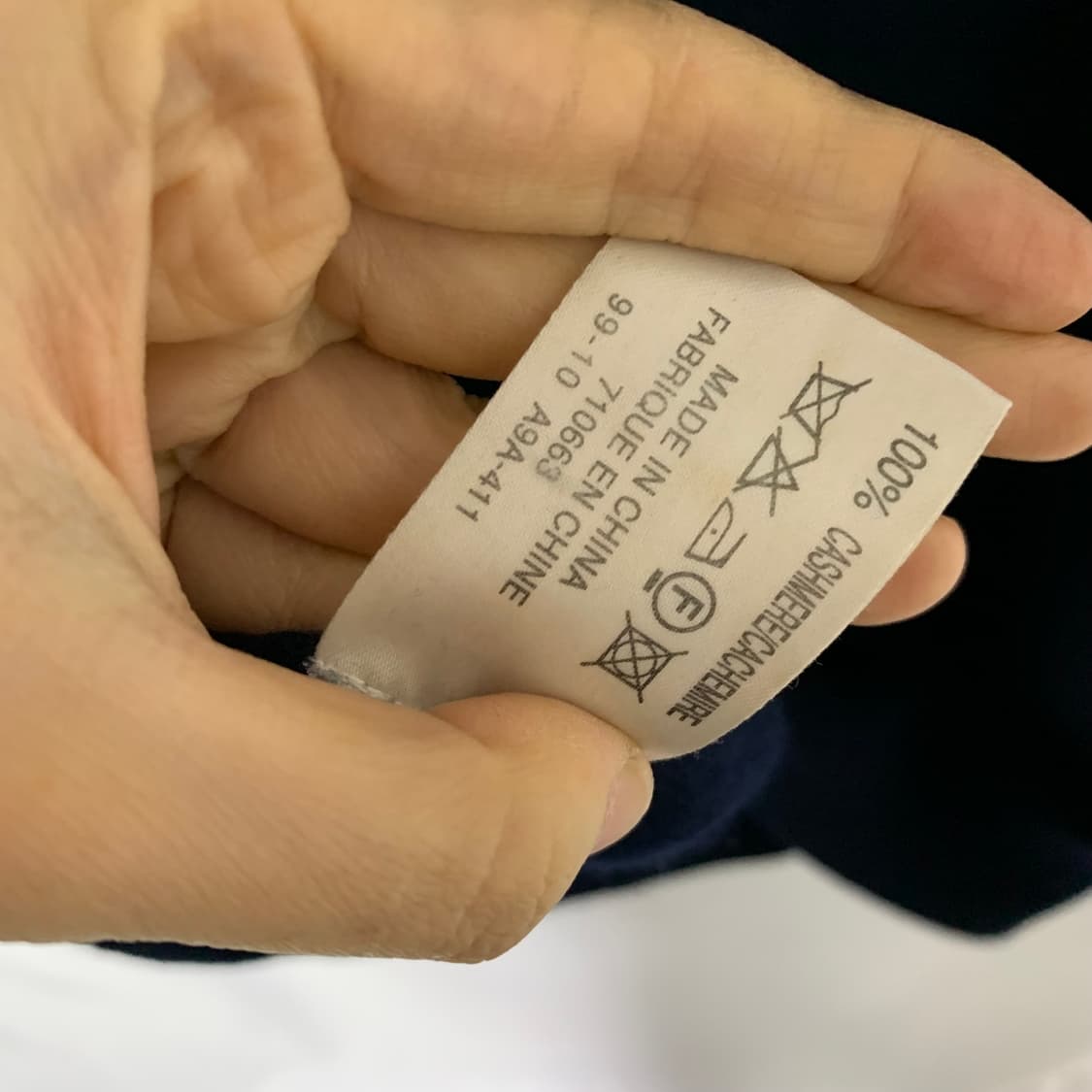 캐시미어 100 빈티지 네이비 목폴라 니트 남성 스웨터 남녀공용 상품이미지5