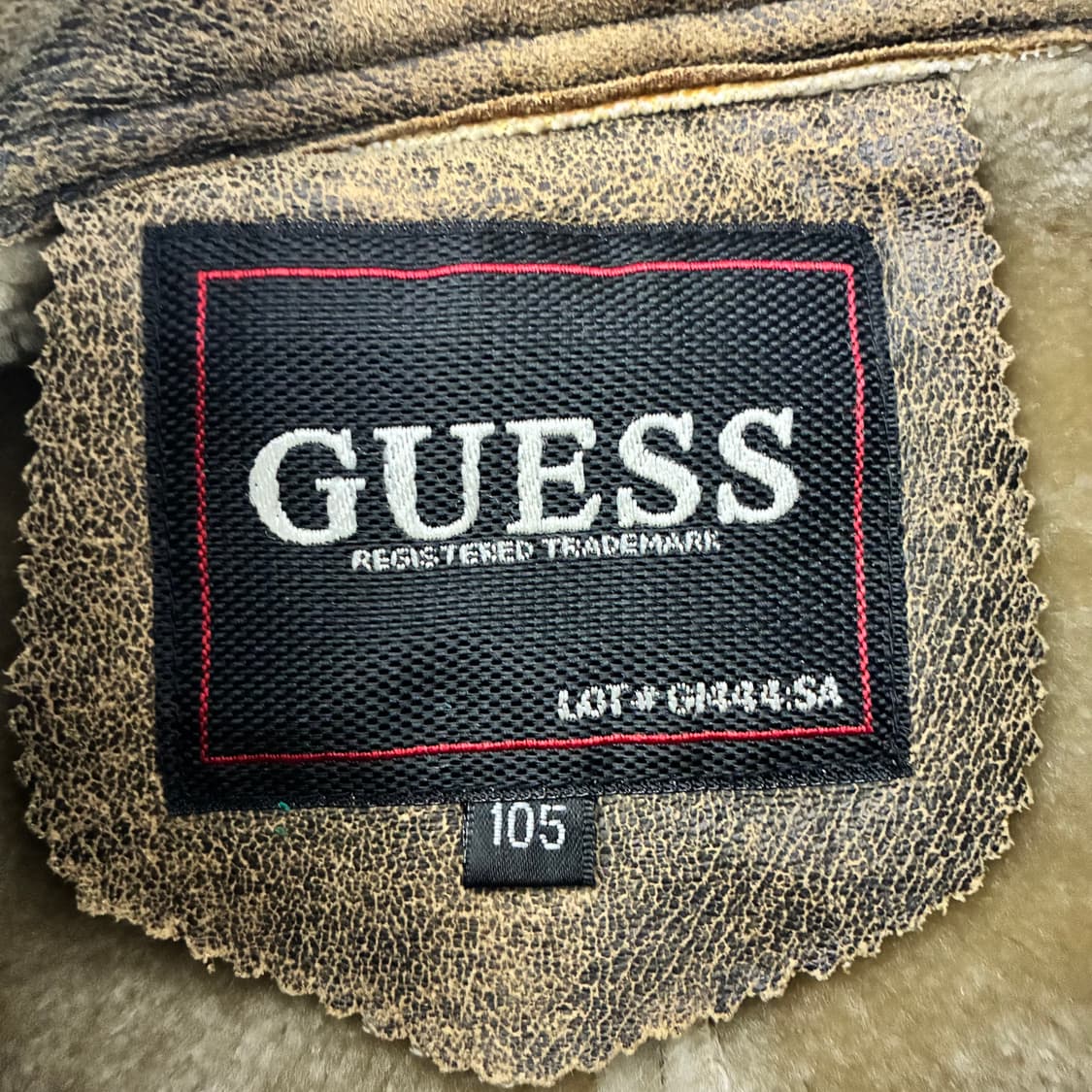 Guess  게스 90,s 브라운 레더 바이크 무스탕 상품이미지4