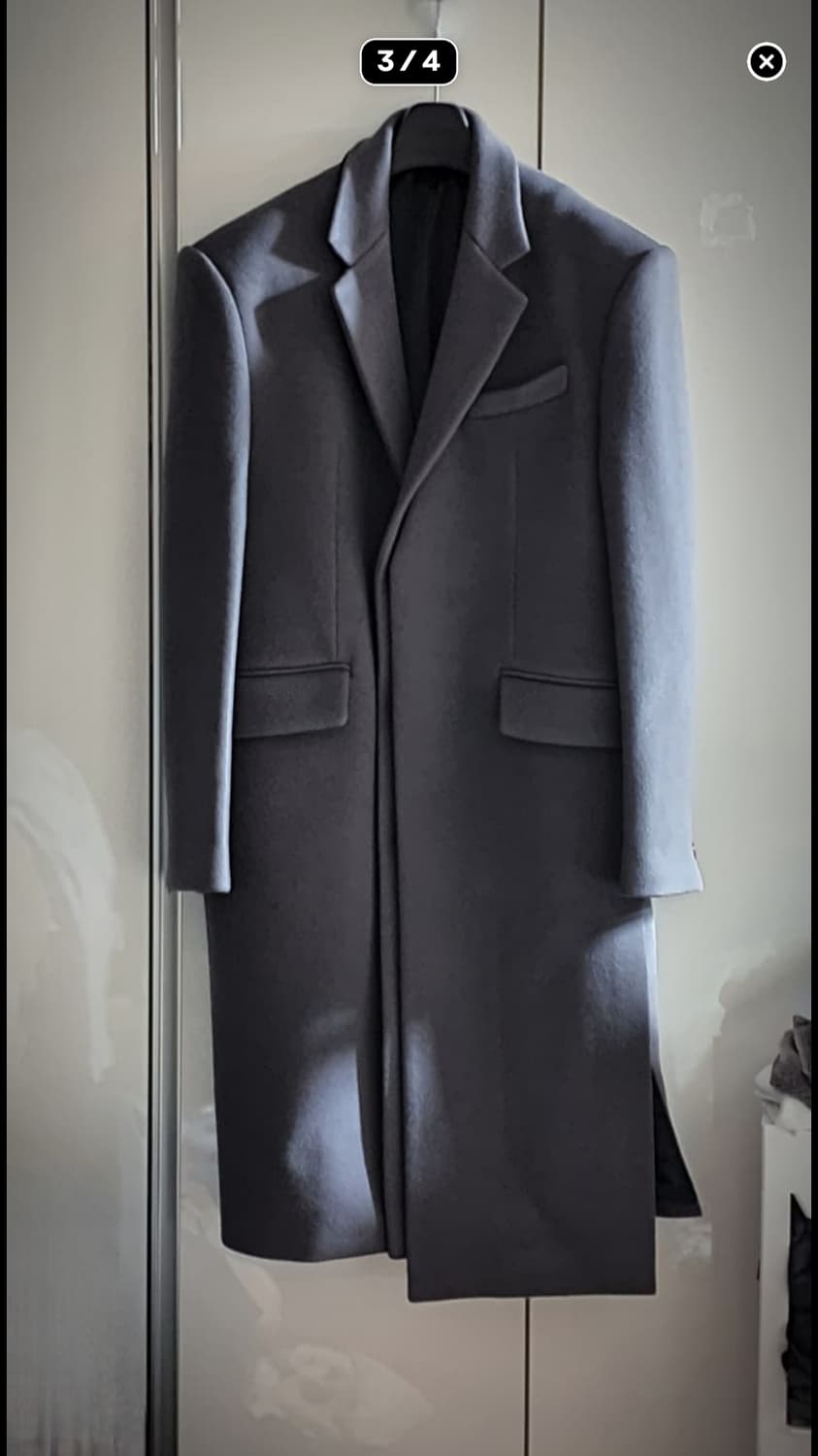 급처)송지오 캐시미어 코트 레이어드 3버튼 코트 50 우영미 솔리드옴므 상품이미지2