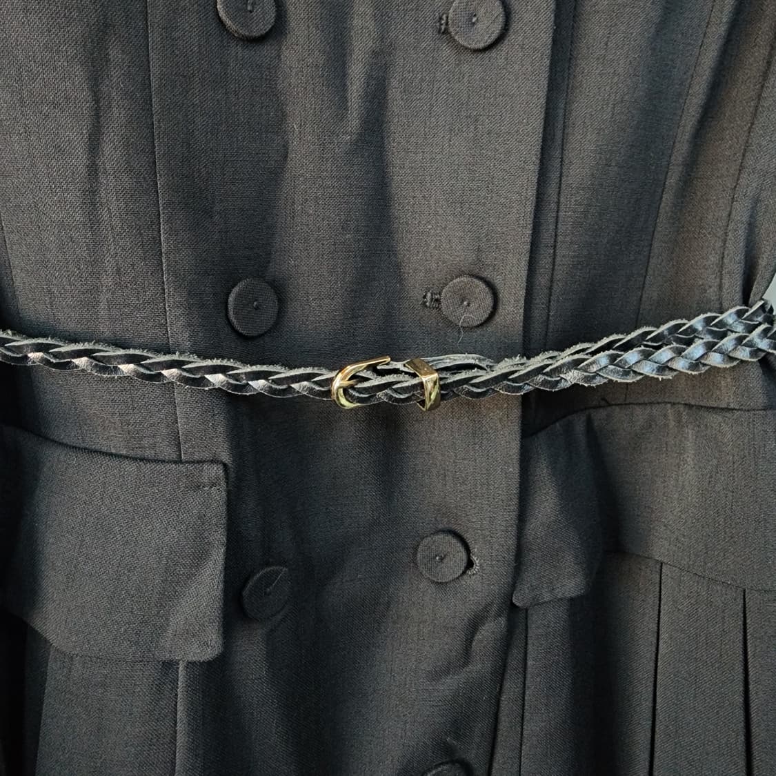 Laurel 블랙 더블 버튼 롱 원피스 상품이미지3