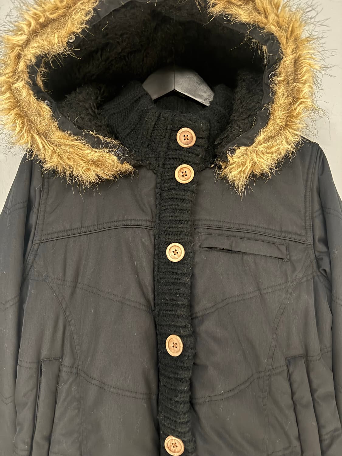 button-up point fur trimming padding 상품이미지7