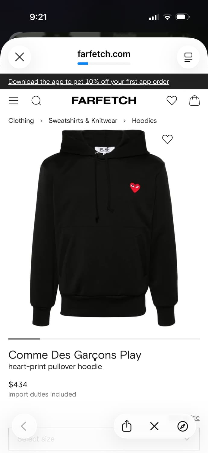 급처)꼼데가르송 레드하트 와펜 베이직 후드티 상품이미지2