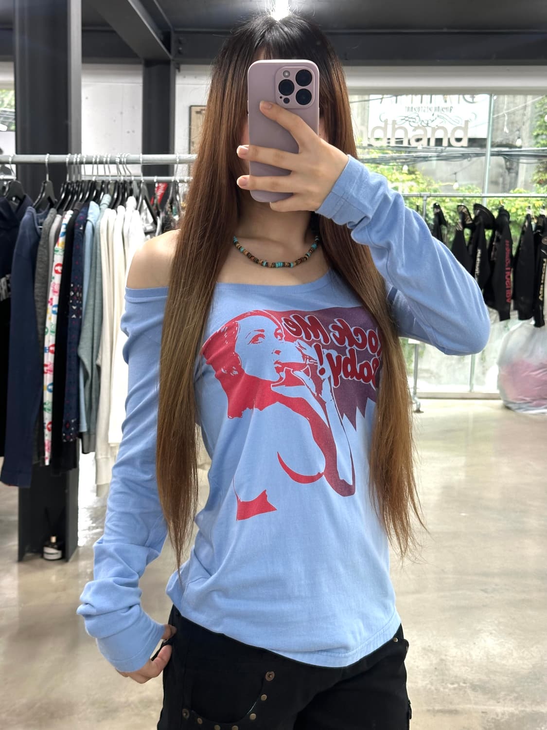 히스테릭글래머 락미베이비 양면로고 롱슬리브긴팔티 상품이미지1