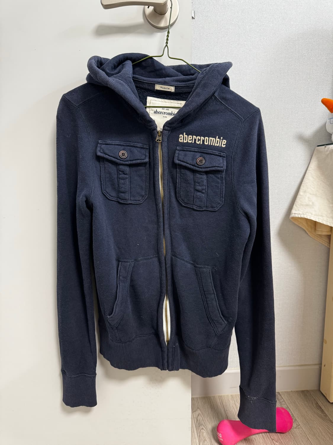 아베크롬비 포켓 네이비 후드집업 상품이미지1