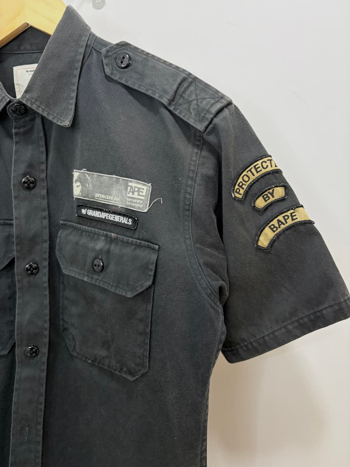 00s Bape 밀리터리 사파리 반팔 셔츠형 자켓 상품이미지5