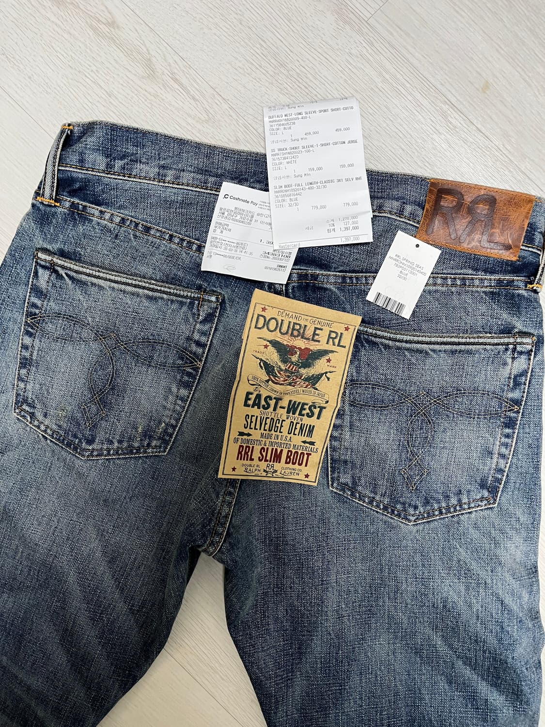 더블알엘 / 슬림 부트 브라이어필드 부츠컷 셀비지 청바지 / 32-30 상품이미지9