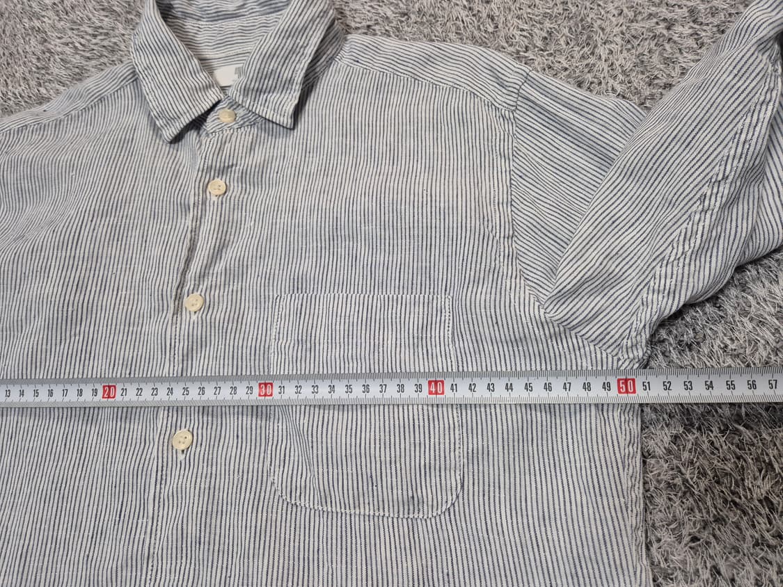 유니클로 여성 스트라이프 린넨 셔츠 M 상품이미지10