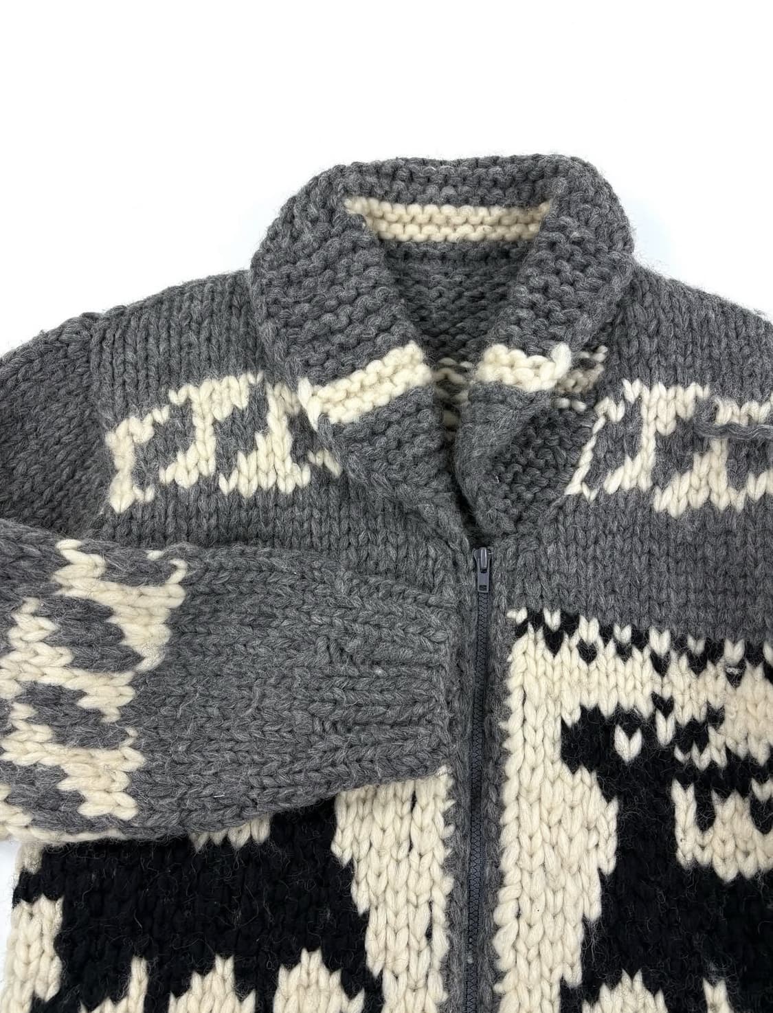 빈티지 노르딕 코위찬 니트 집업 상품이미지2