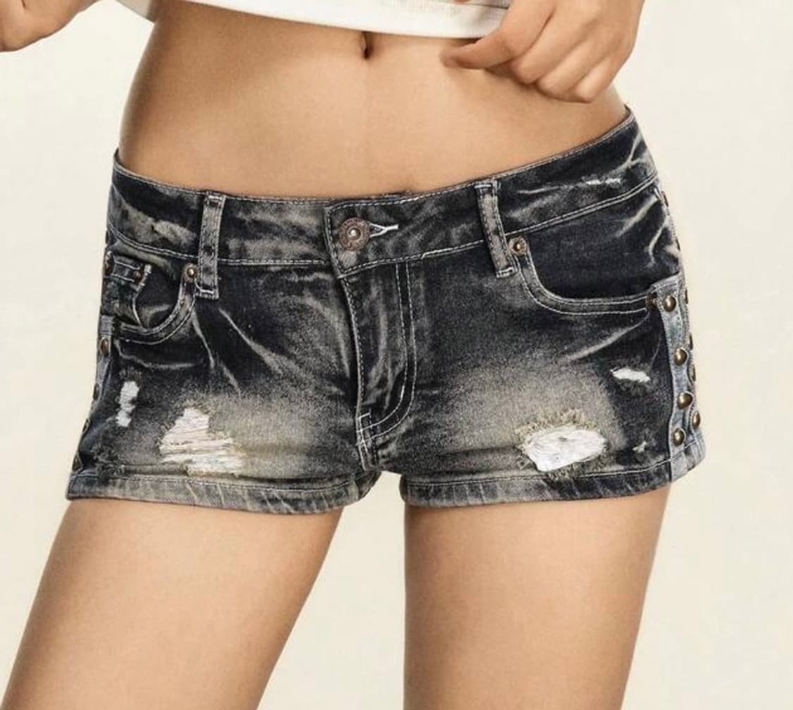 데미지 청 숏팬츠 상품이미지1