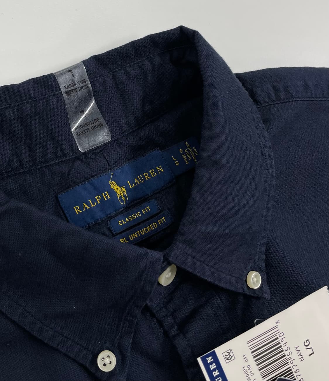 폴로 네이비 가먼트다잉 반팔셔츠 L 상품이미지2