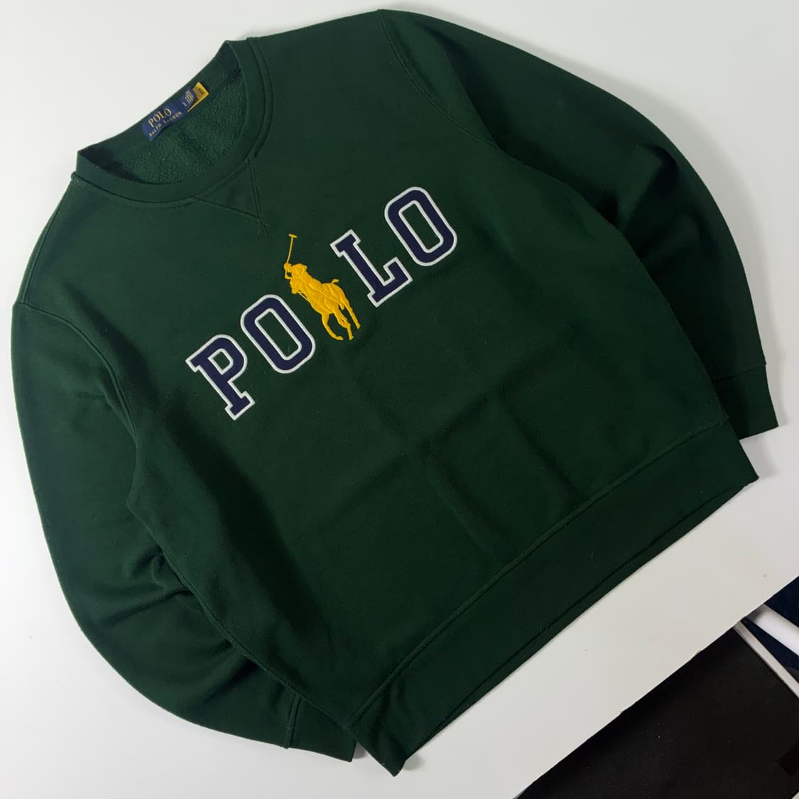 Polo  폴로 랄프로렌 신형 스펠아웃 빅포니 그린 맨투맨  상품이미지2