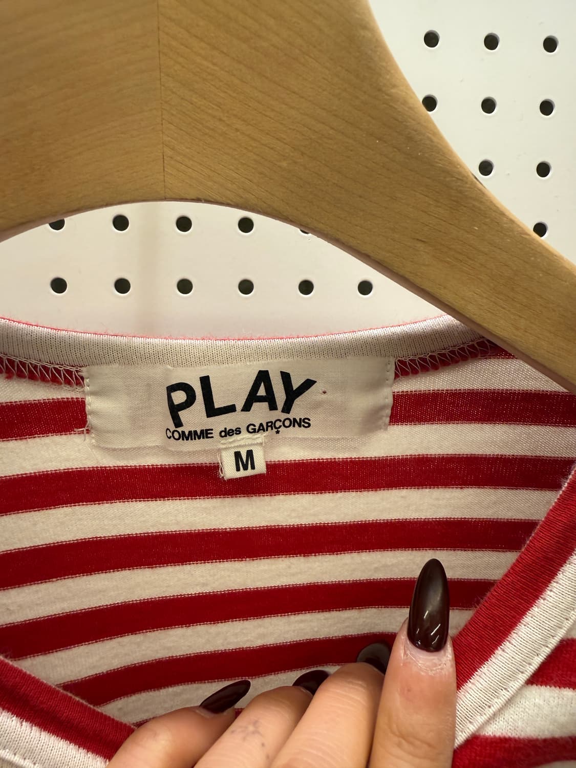 꼼데가르송 레드 하트 와펜 스트라이프 롱슬리브 U1455 상품이미지5