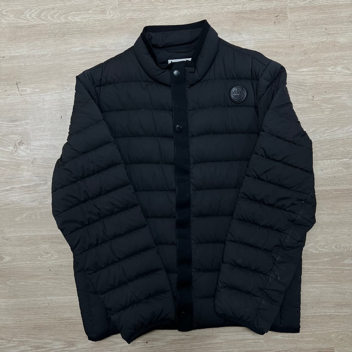 지프 JEEP 덕다운 로고 와펜 경량패딩 점퍼 [블랙] XL/105 상품이미지1