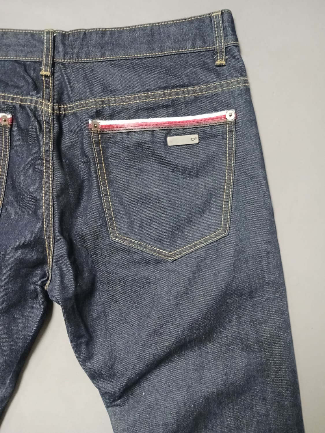 [36] 빈티지 D2 진청생지 삼선 레귤러진 청바지 상품이미지10