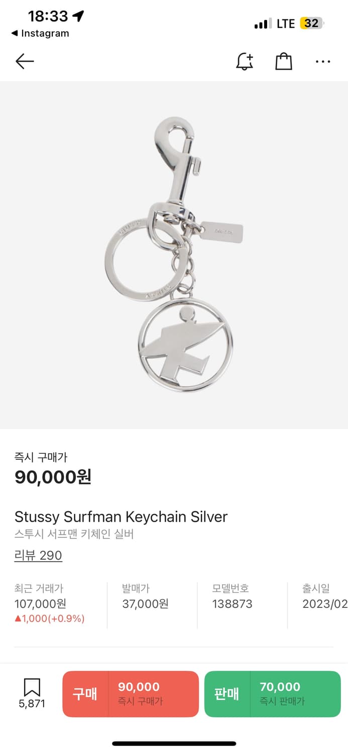 스투시 서프맨 키링 상품이미지1