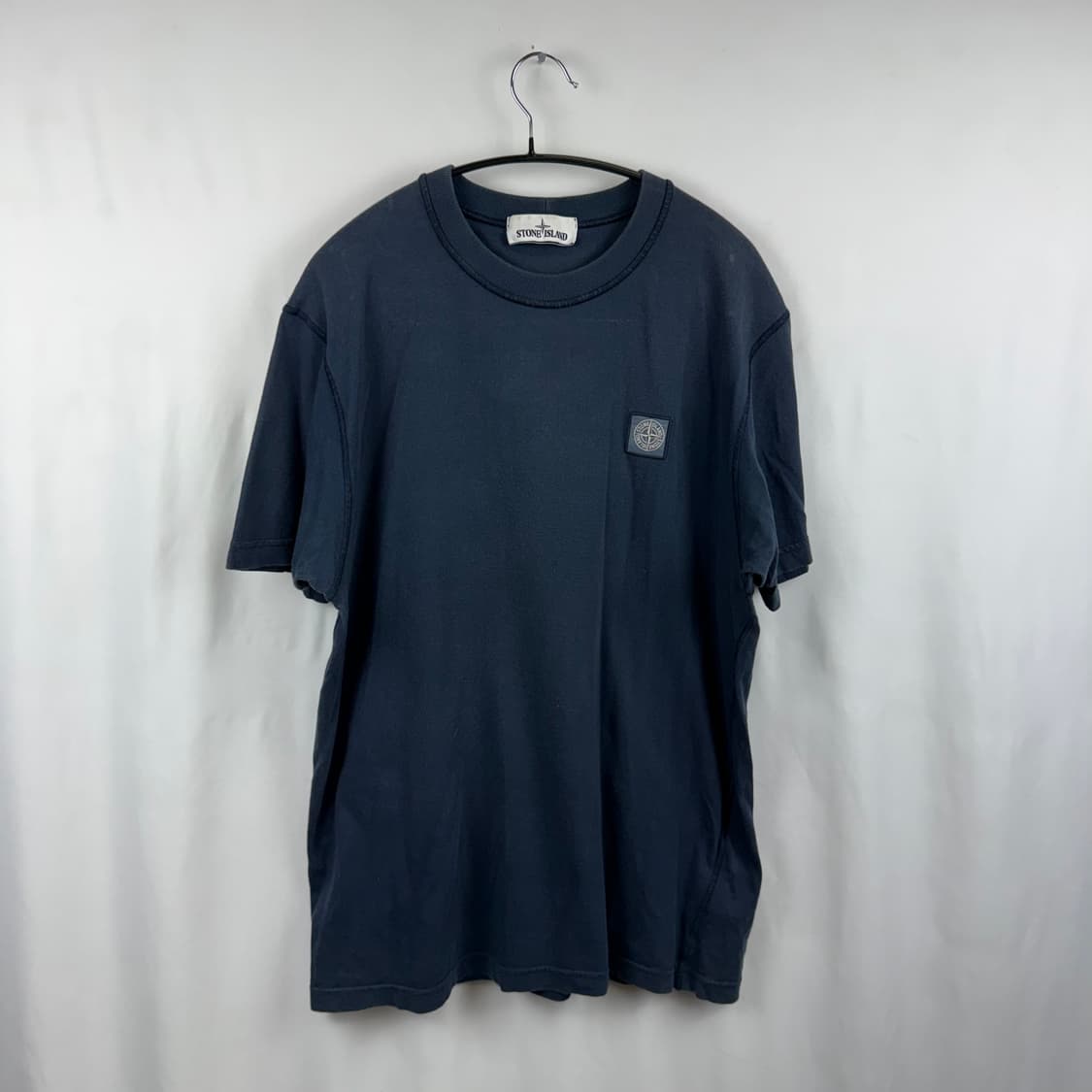 (L) 스톤아일랜드 패치로고 반팔 티 네이비 상품이미지2