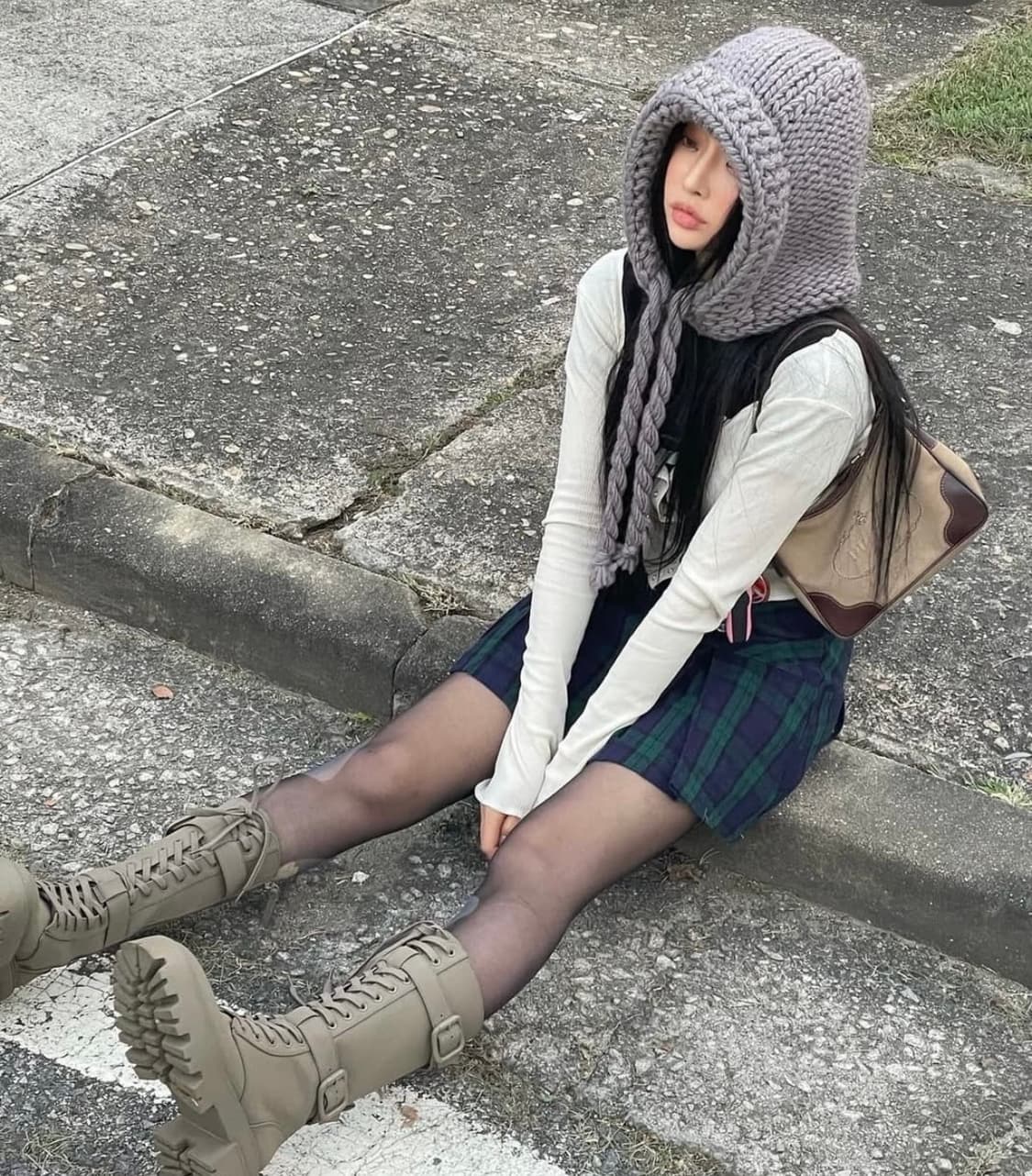 자라 카키 레이스업부츠 롱부츠250 상품이미지2