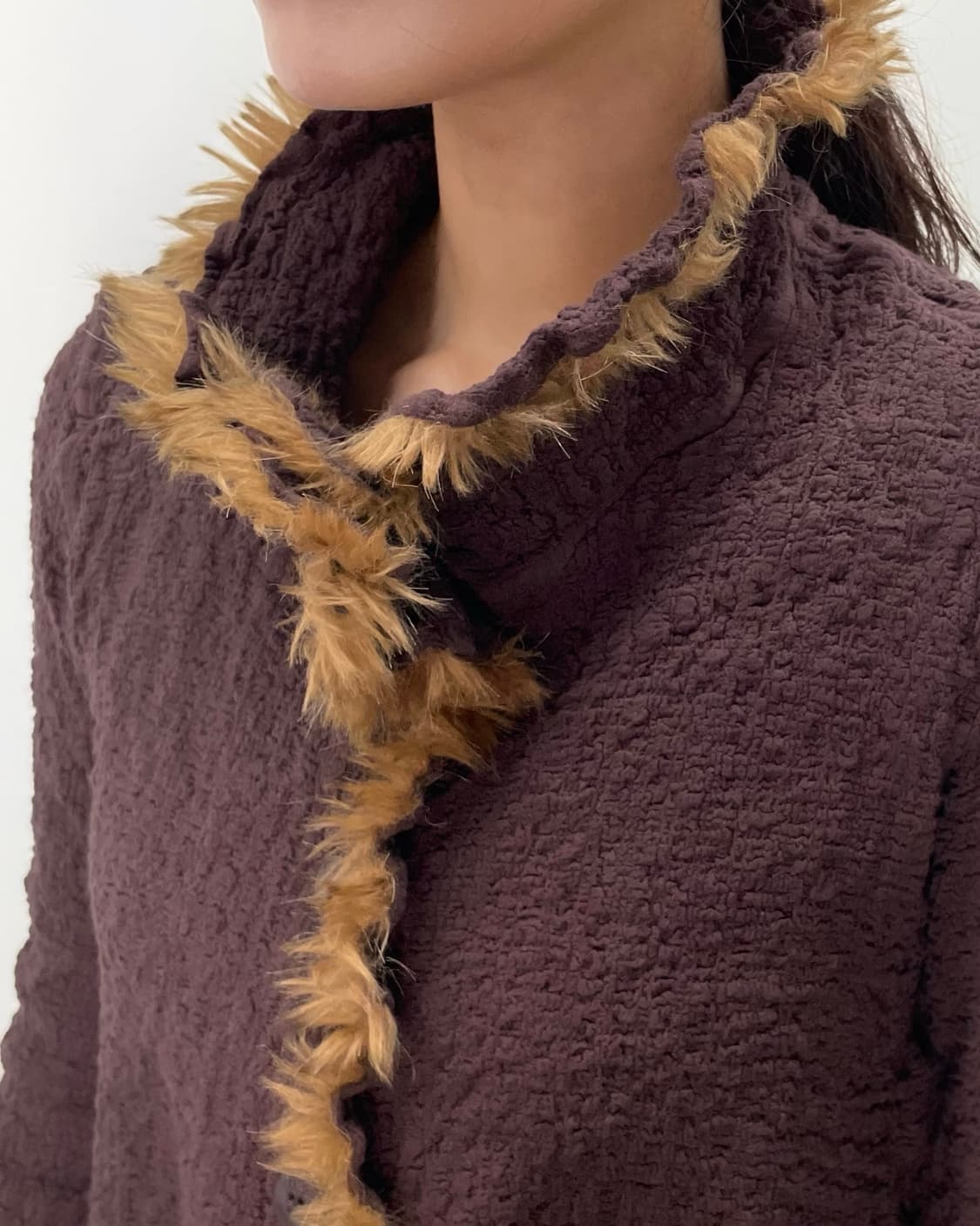 me ISSEY MIYAKE 트리밍 퍼 링클 자켓 상품이미지10