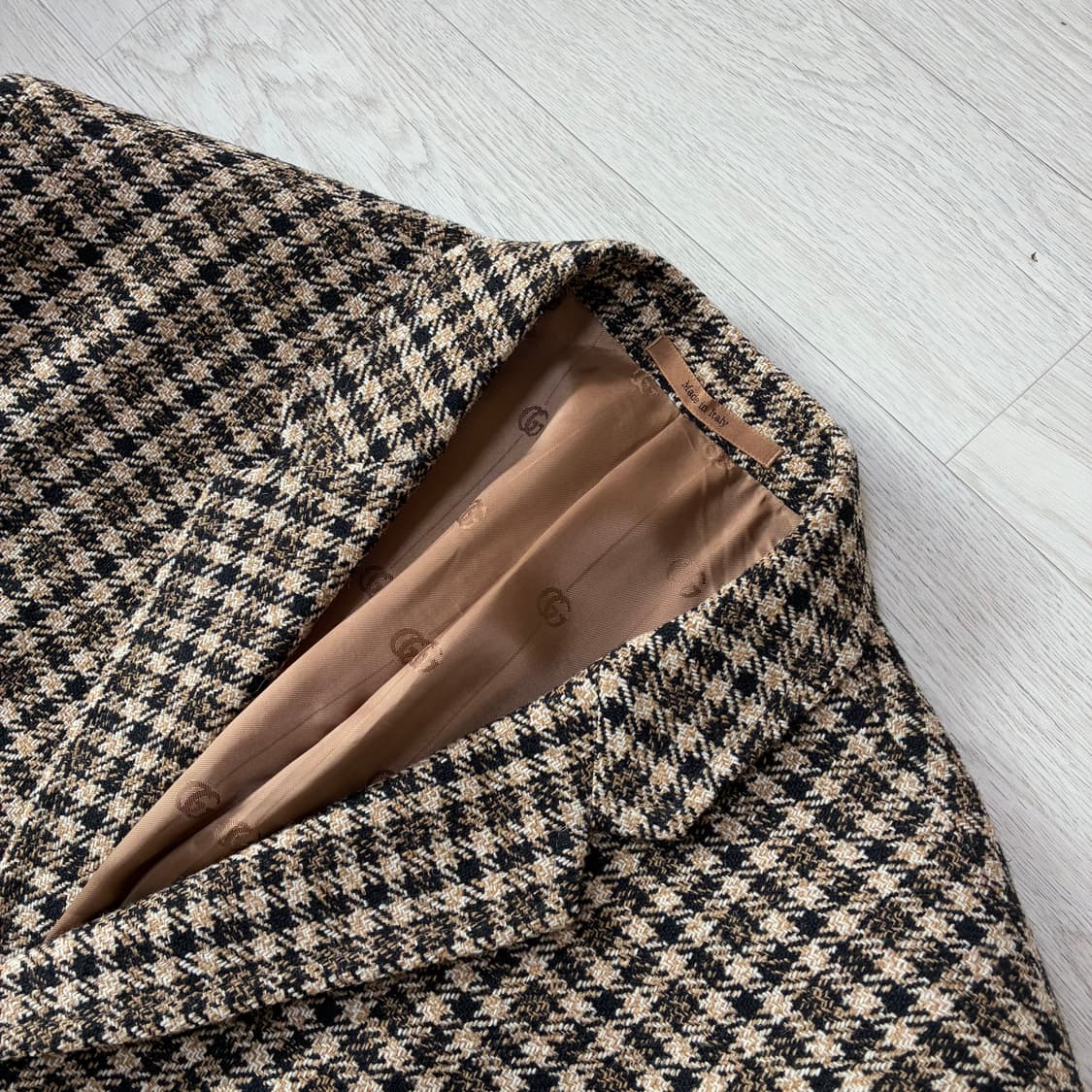 [48] 구찌 체크 울 트위드 블레이저 재킷 상품이미지3