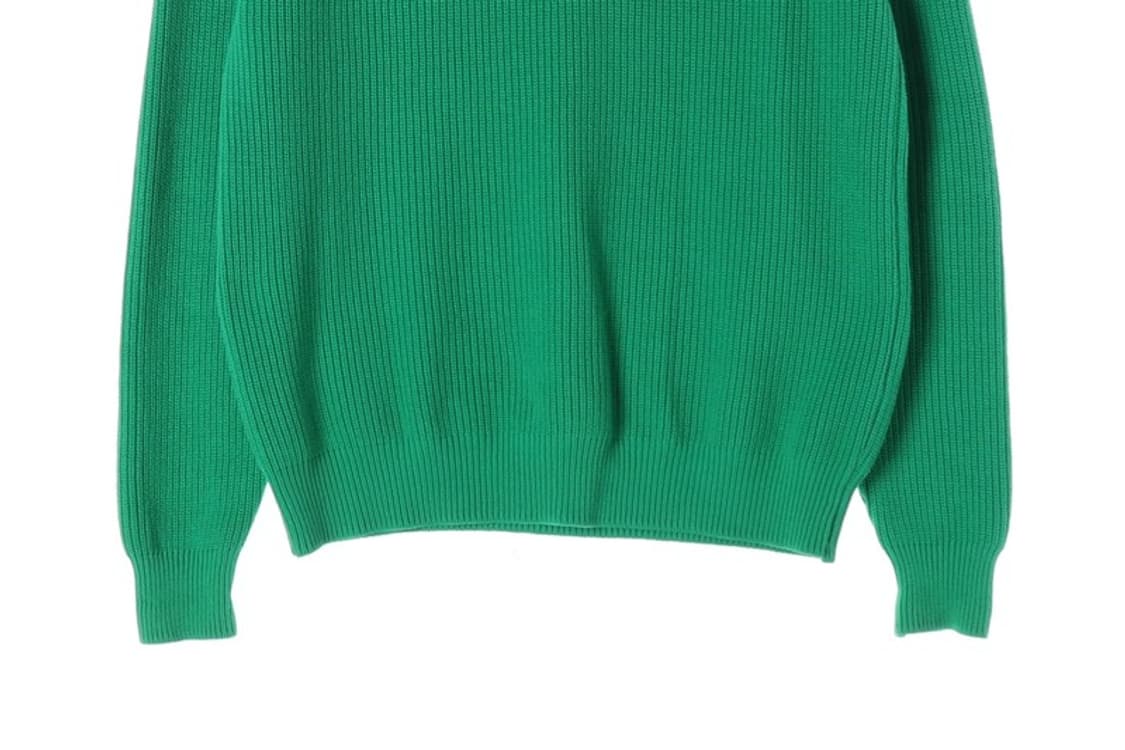 ZARA 비비드 그린 라운드넥 골지 니트 XL 상품이미지4