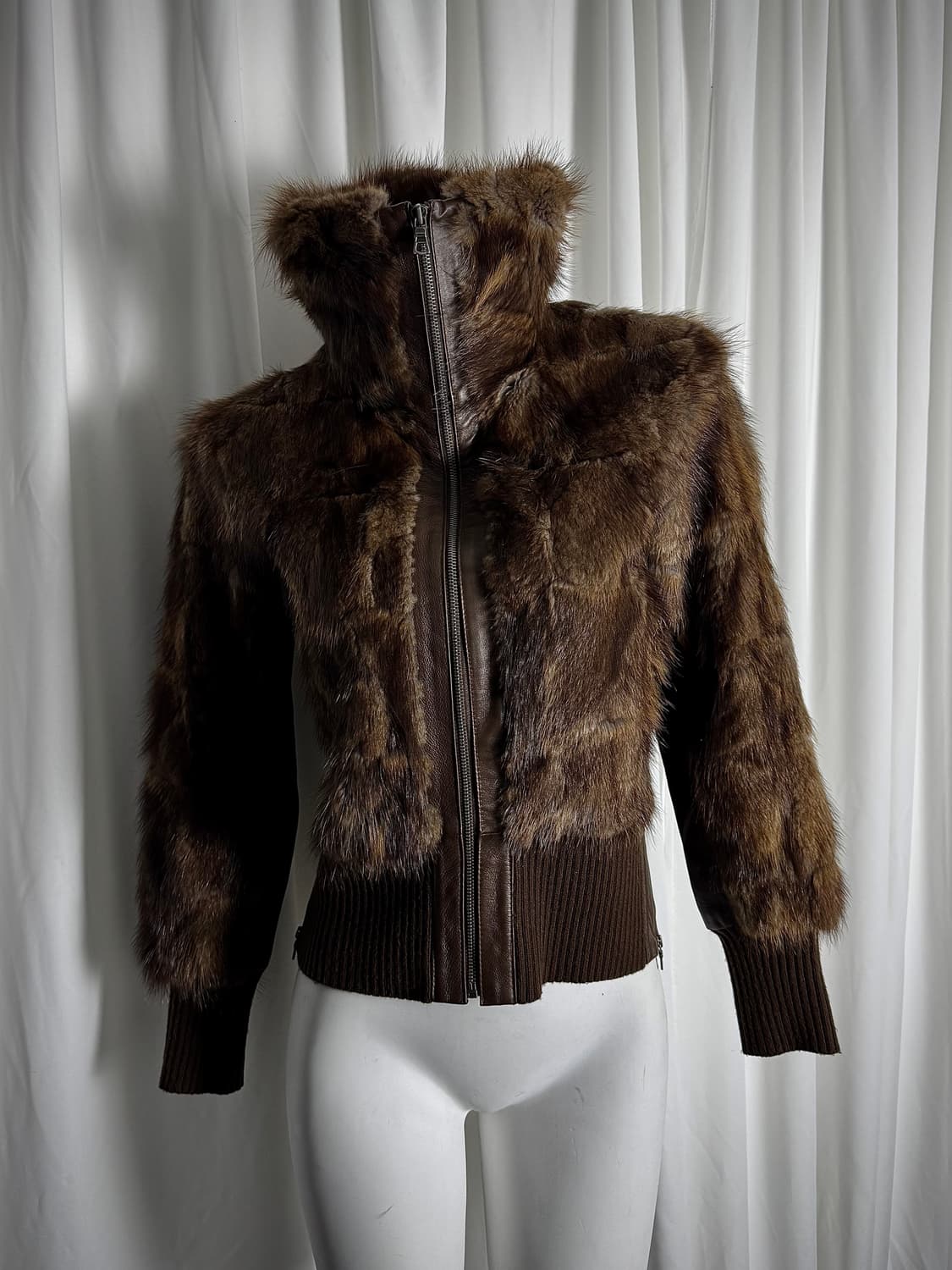 Brown Muskrat fur jacket 상품이미지2