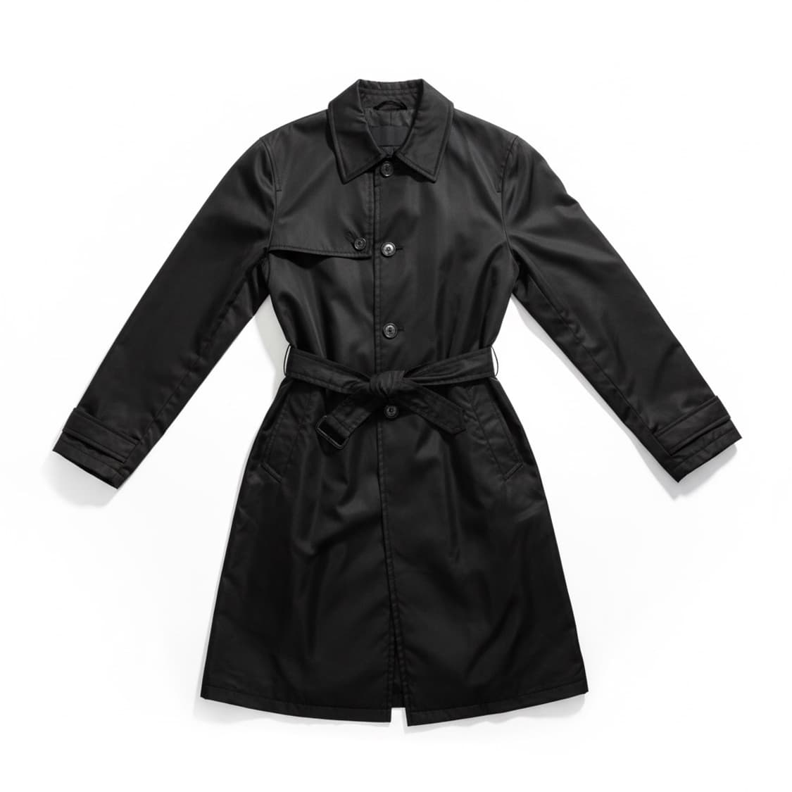 Prada 프라다 블랙 나일론 롱 코트 M 상품이미지1