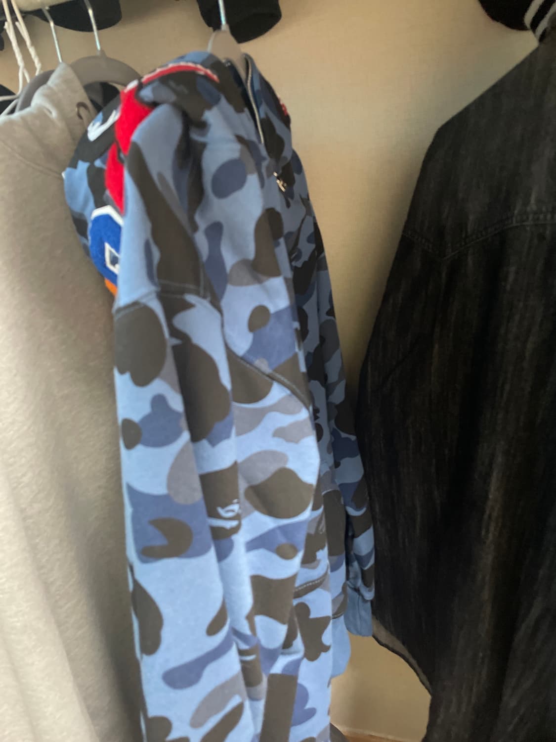 베이프 샤크 후드집업 네이비(배송비 없어요) 상품이미지2