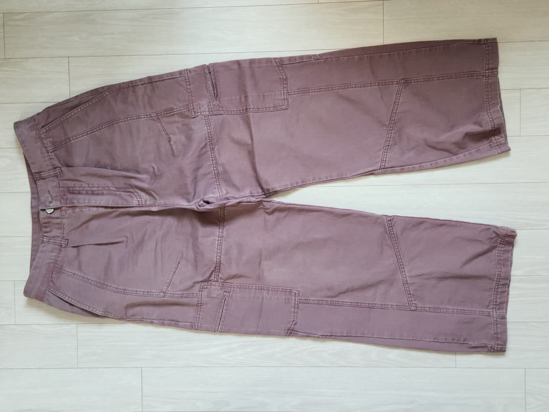 인템포무드 패널 바이오 워싱 카고팬츠 와인 상품이미지1