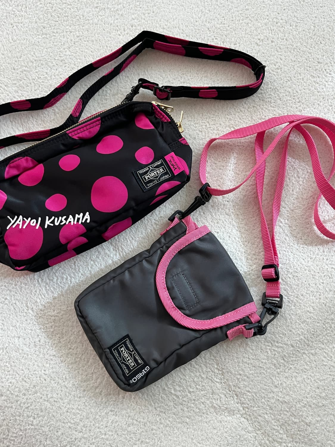 포터 핑크 트림 크로스백 그레이 상품이미지9