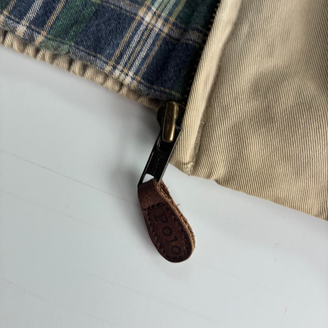 Polo  폴로 랄프로렌 90,s 타탄체크 안감 베이지 해링턴 자켓 상품이미지5
