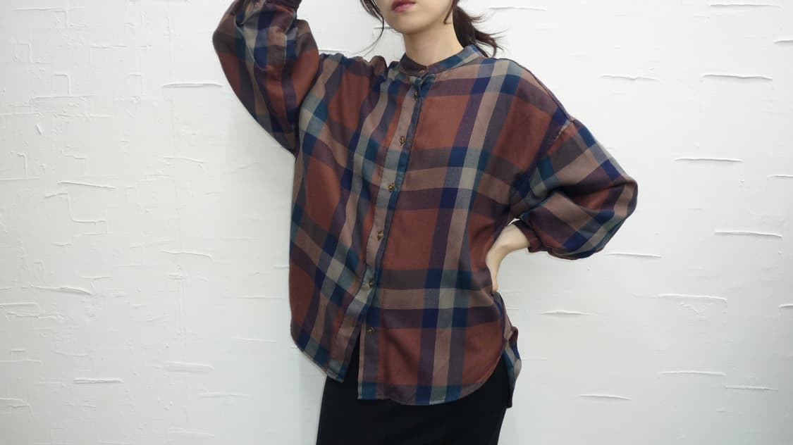 back bow check blouse 상품이미지2