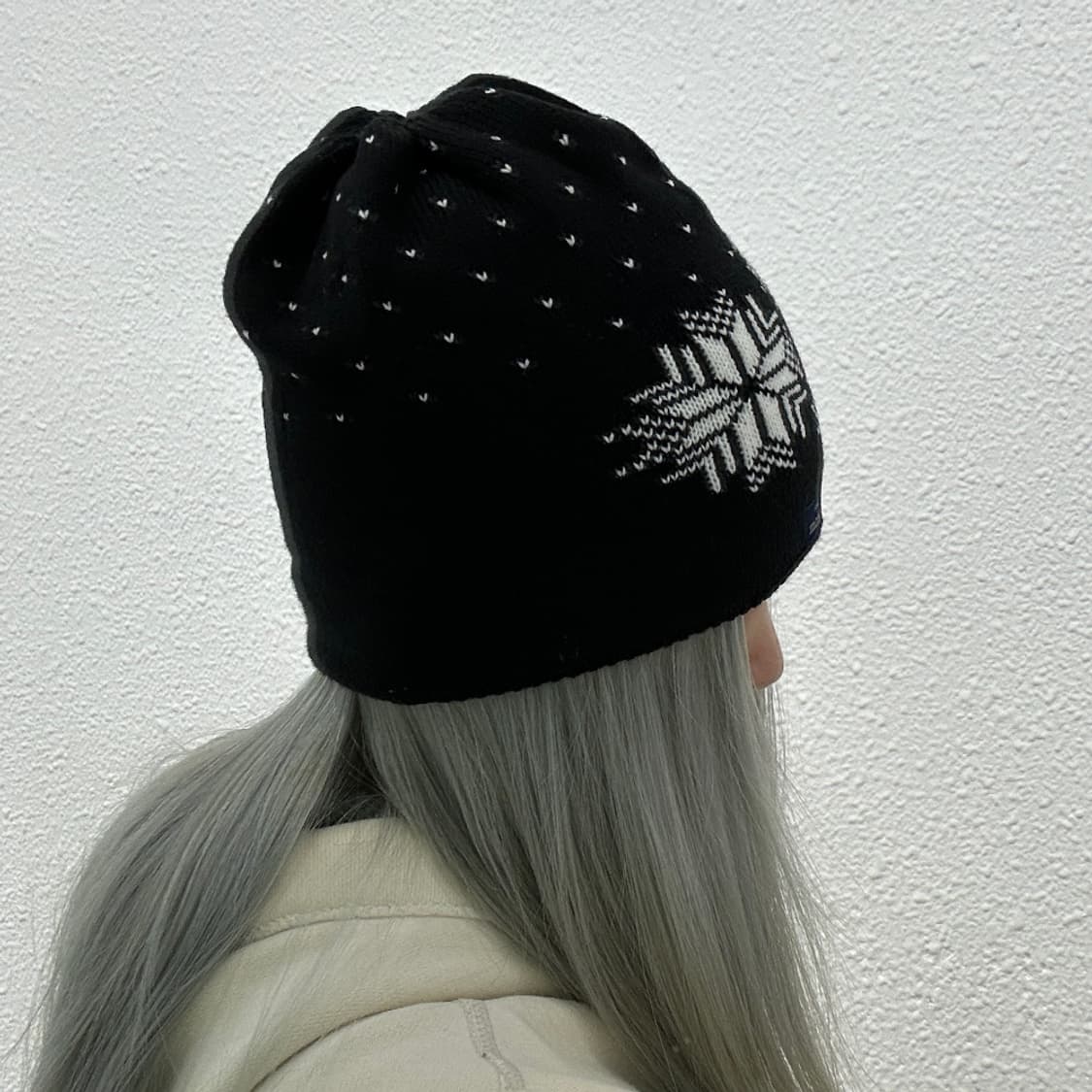 몽벨 눈꽃 블랙 비니 상품이미지2