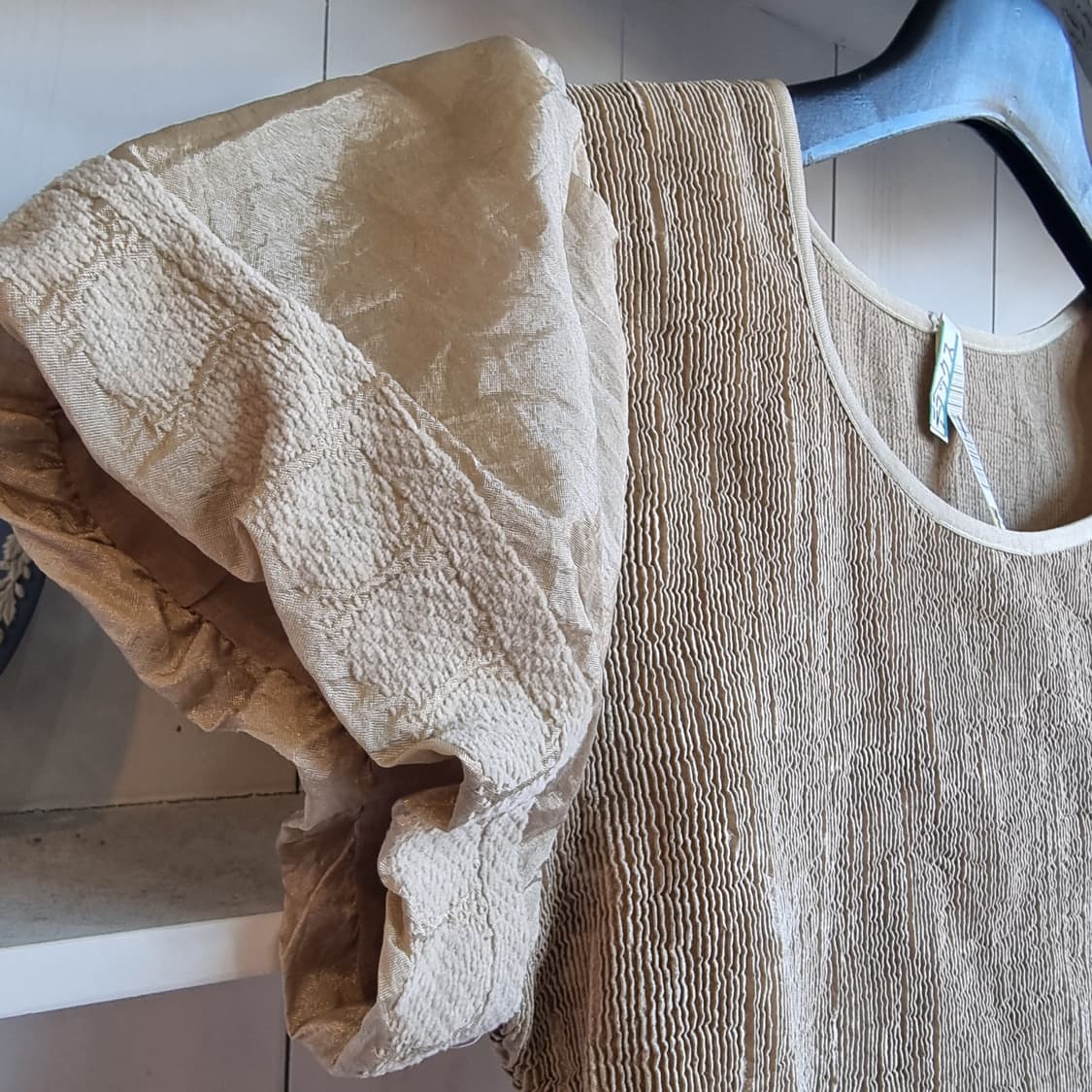 베이지 텍스처 원피스 / 자카드 플레어 상품이미지3