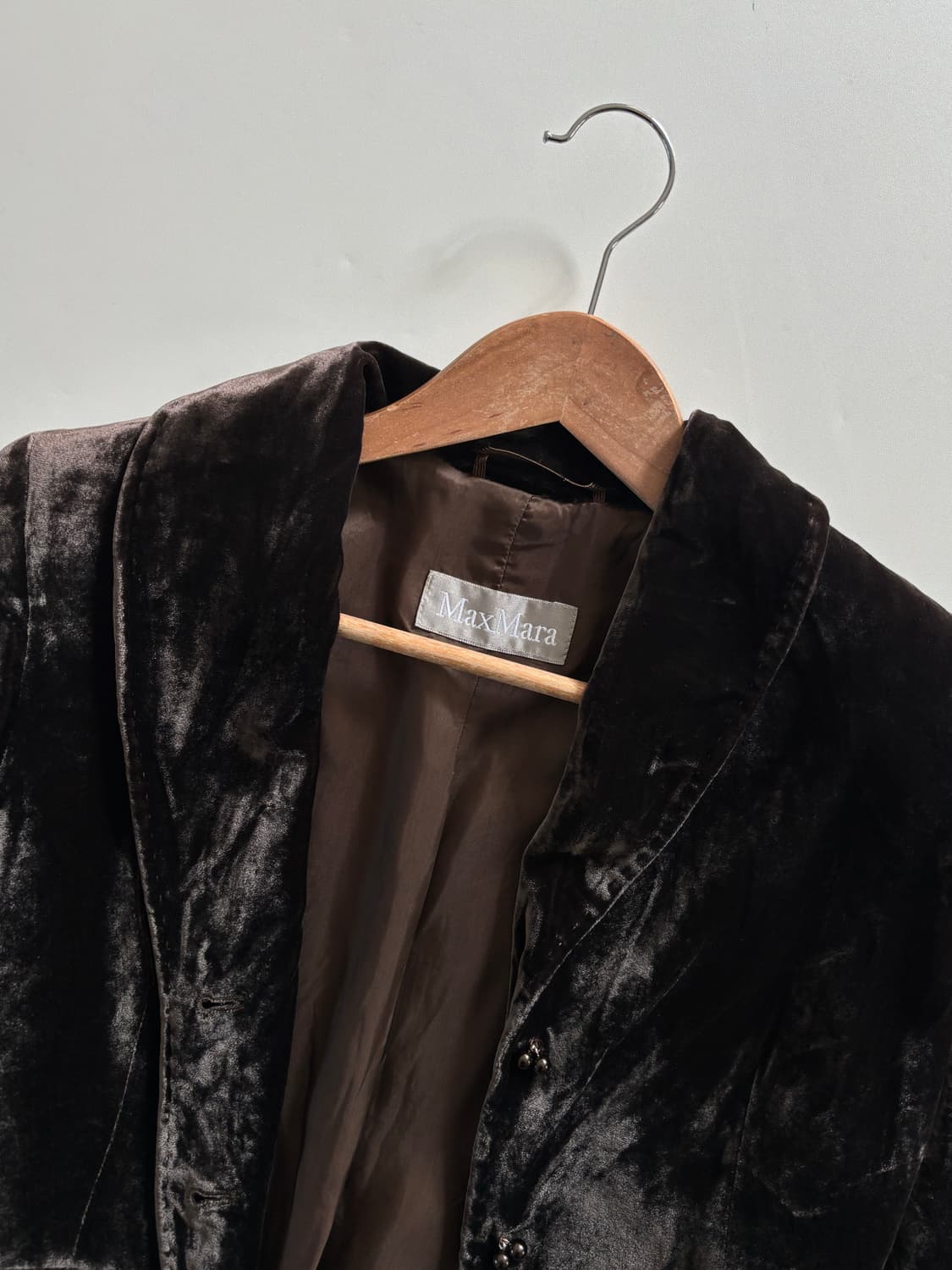 Maxmara 막스마라 다크 브라운 벨벳 자켓  상품이미지3