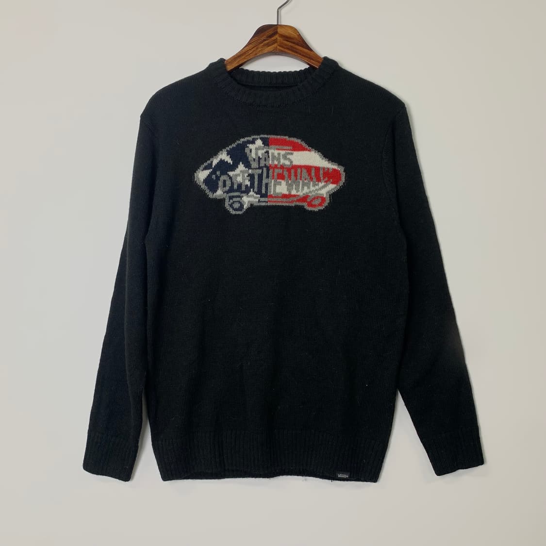 반스 성조기 빅로고 블랙 니트 상품이미지2