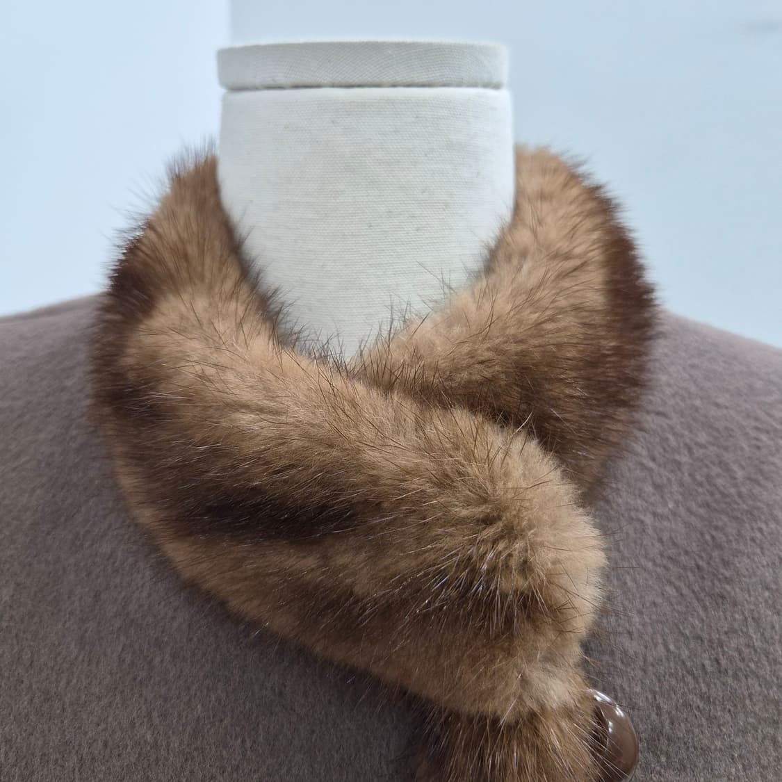 이태리 브라운 캐시미어 밍크퍼 트리밍 롱코트 상품이미지8