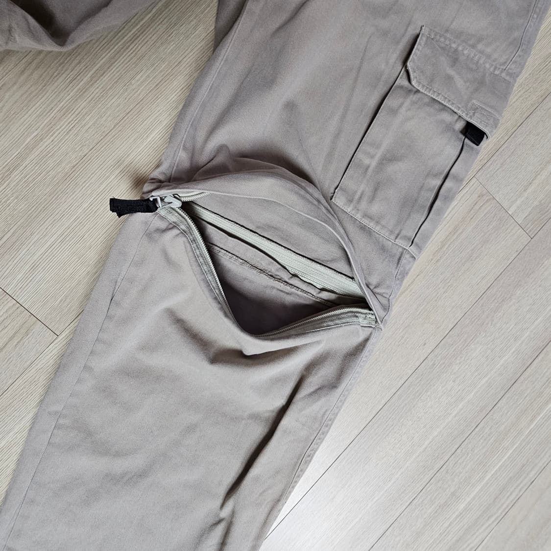 L 82~84 32~34 남자 카고 팬츠 베이지- 긴바지 반바지 2in1 상품이미지6