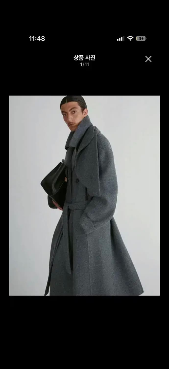(구매) 렉토 핸드메이드 코트 그레이 상품이미지1