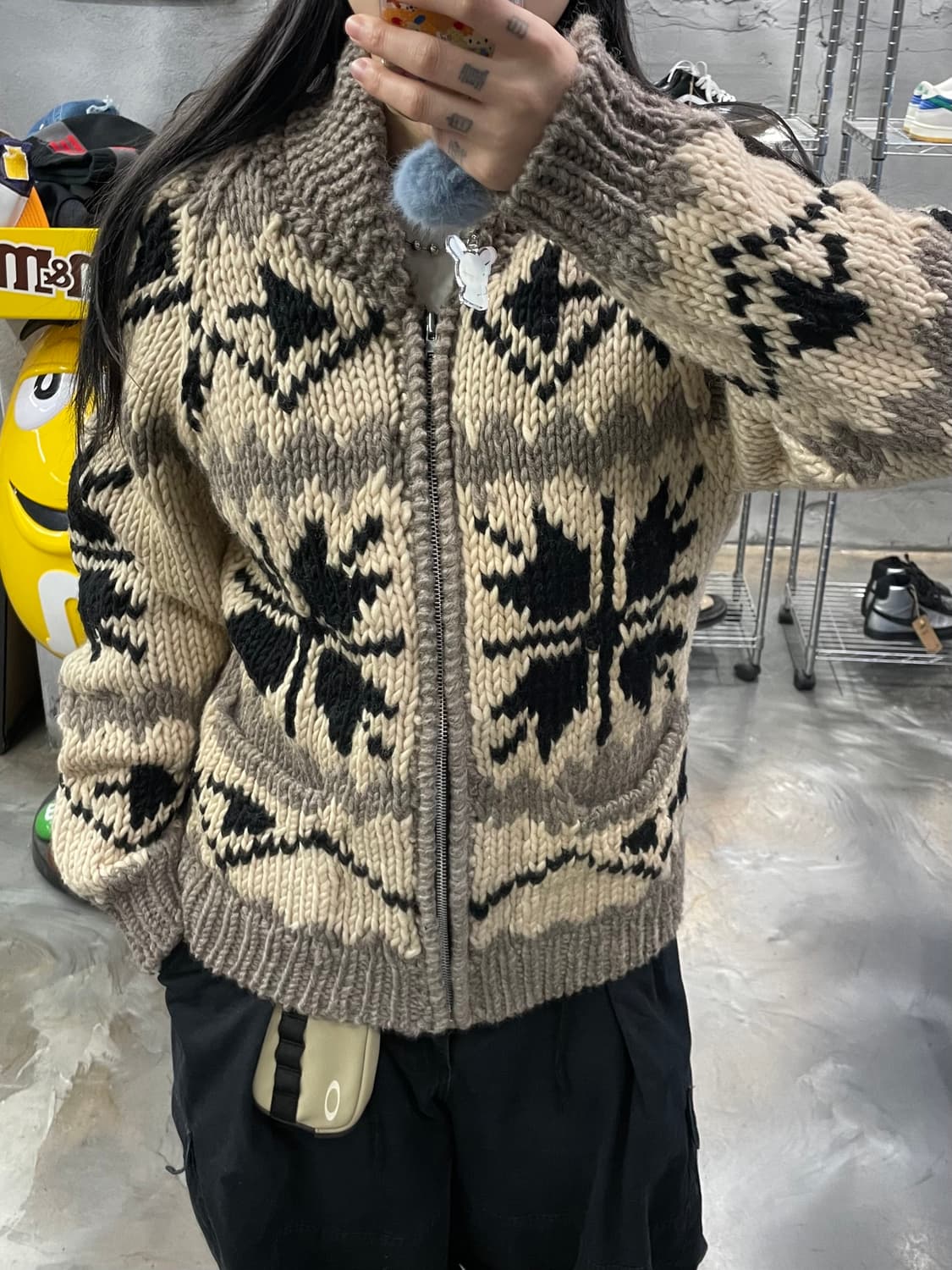 빈티지 코위찬 울 니트집업 상품이미지9