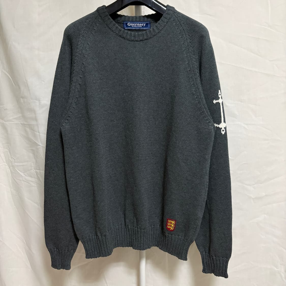 건지울른스 피셔맨 크루넥 니트 / 차콜, XL 상품이미지1