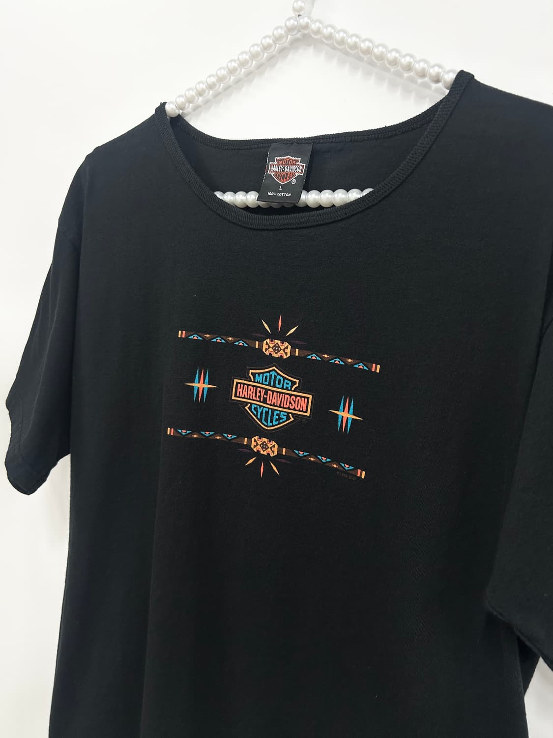 [HARLEY DAVIDSON] 90s 할리데이비슨 기하학 패턴 반팔 상품이미지5