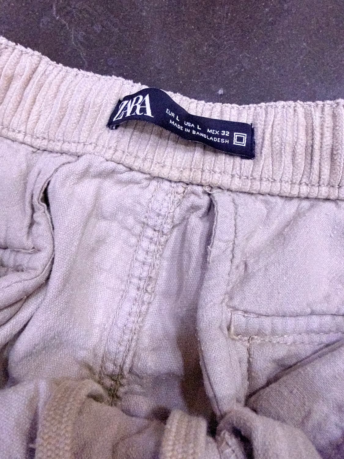 자라 코듀로이 레귤러핏 카고팬츠 아이보리 L 상품이미지8