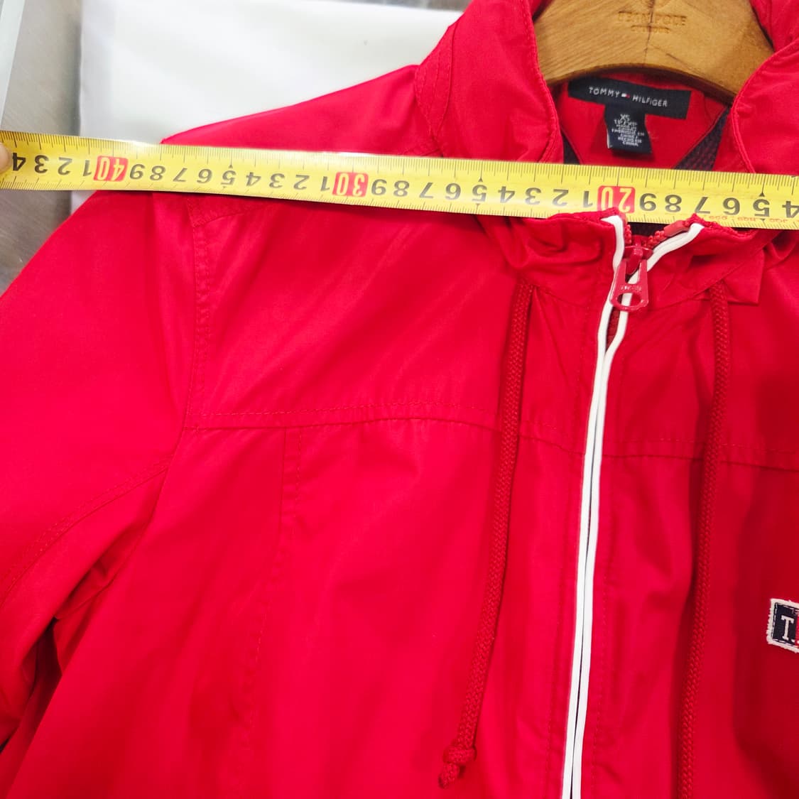 [TOMMY HILFIGER] 타미힐피거 레드 집업 바람막이 자켓 XS 상품이미지8