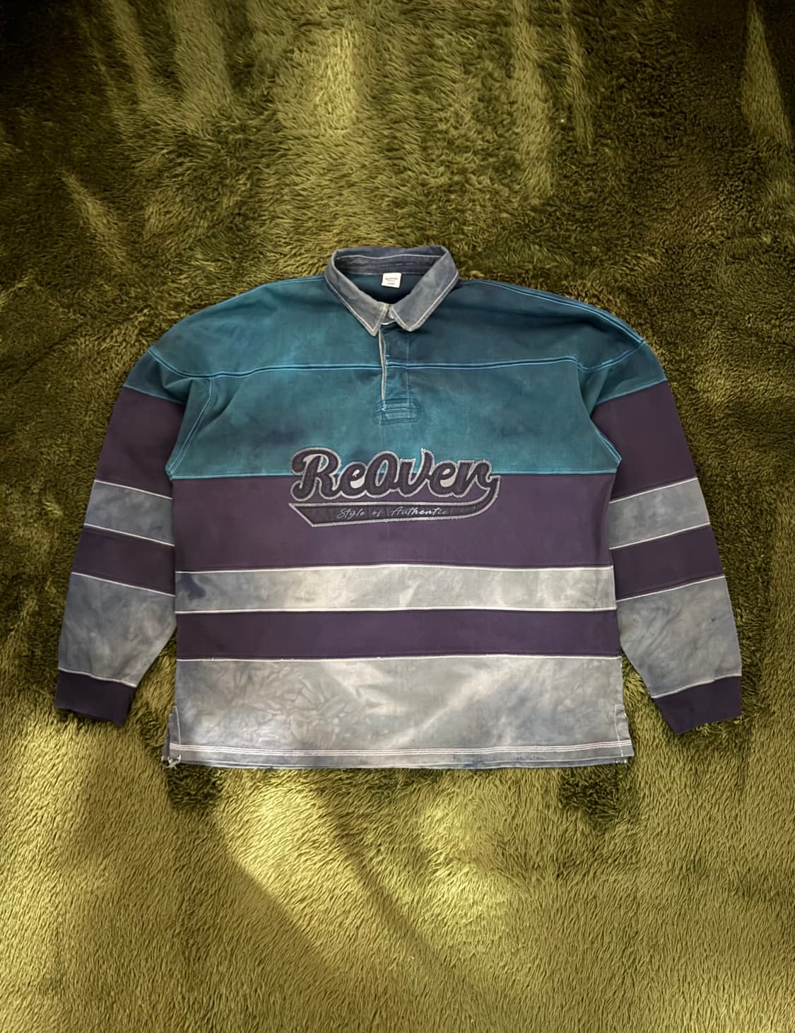 [XL] 리오버 올드스쿨 코튼 럭비 롱슬리브 핸드 다잉 상품이미지1