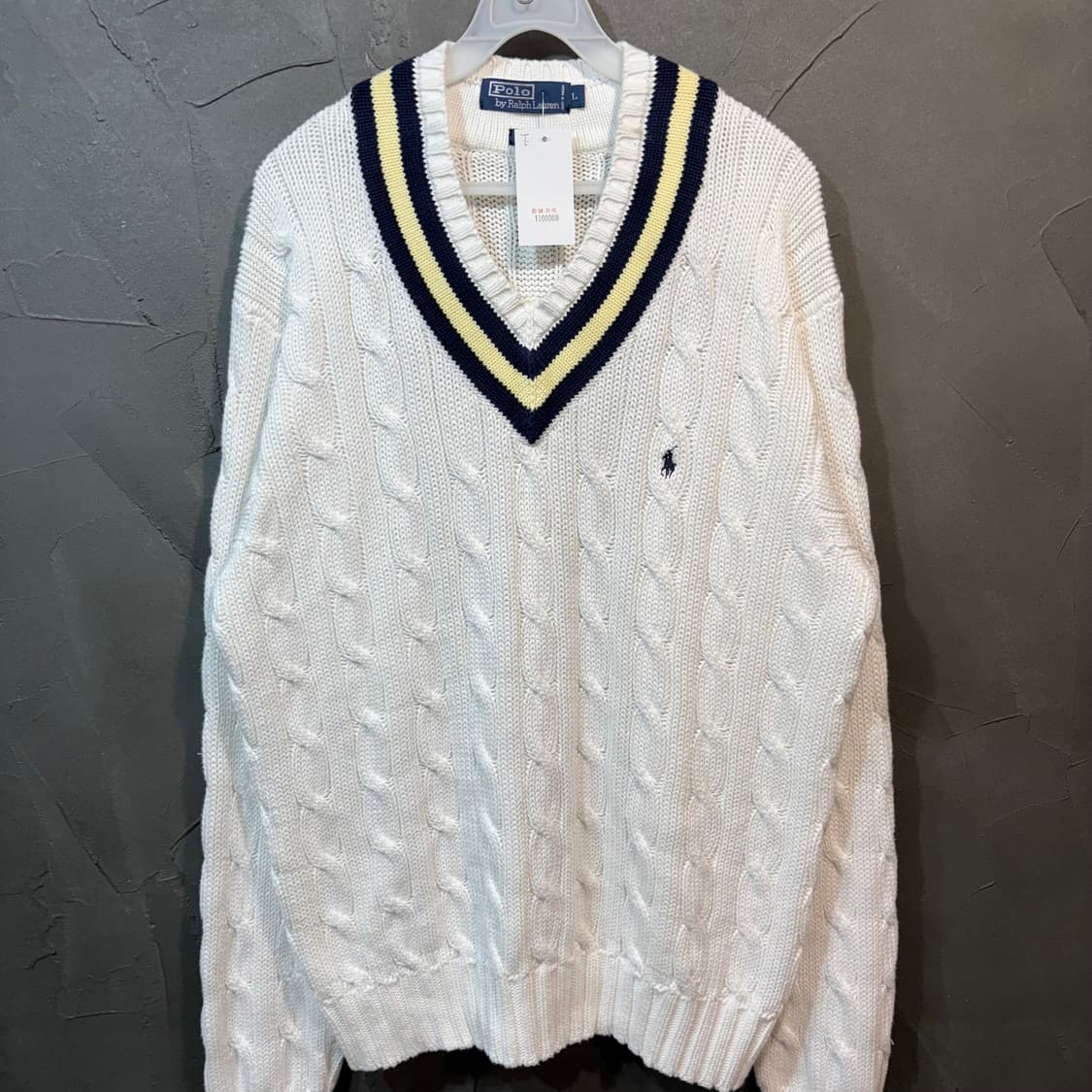 [L] POLO 폴로 랄프로렌 브이넥 꽈베기 니트 상품이미지1