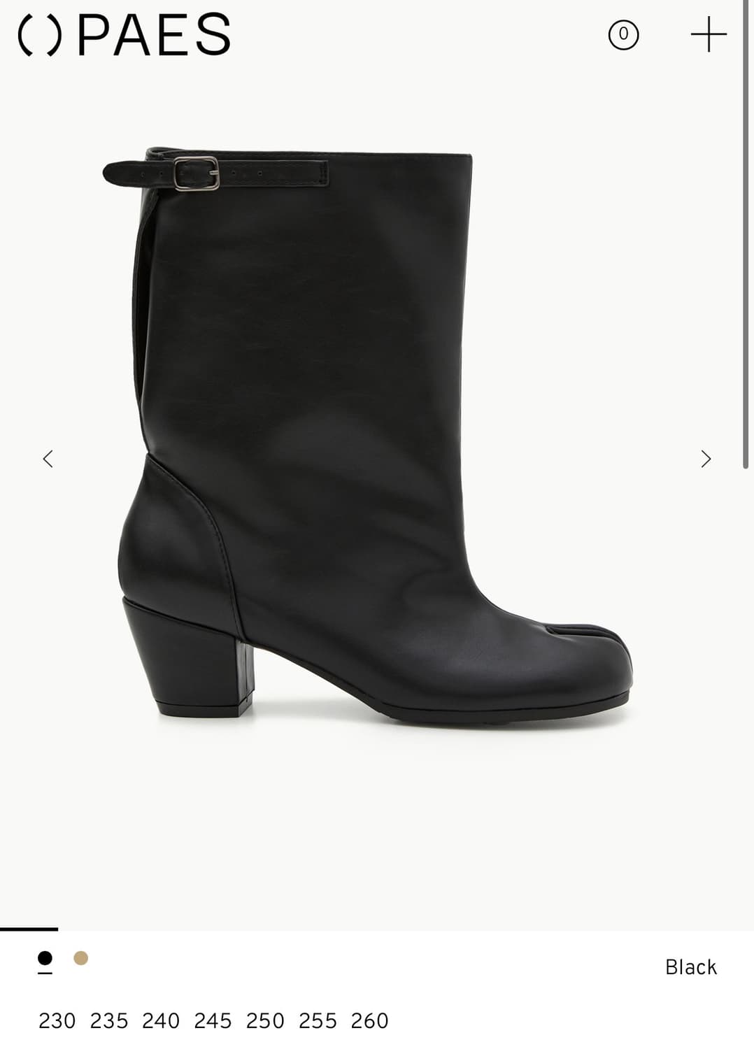 paes 페이즈) Wide Buckle Tabi Boots / Black 상품이미지6